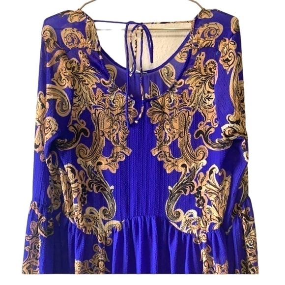 COPY - FREE People Blue symphony lightweight flowy mini dress/top w bell sleeves - Picture 13 of 16